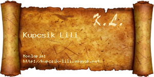 Kupcsik Lili névjegykártya