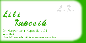 lili kupcsik business card